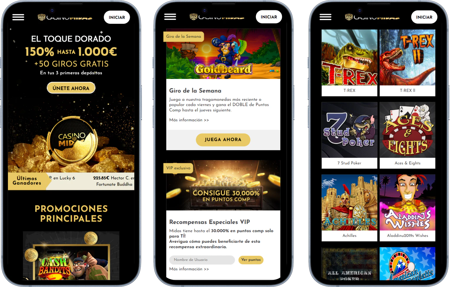 Midas Casino en tu móvil